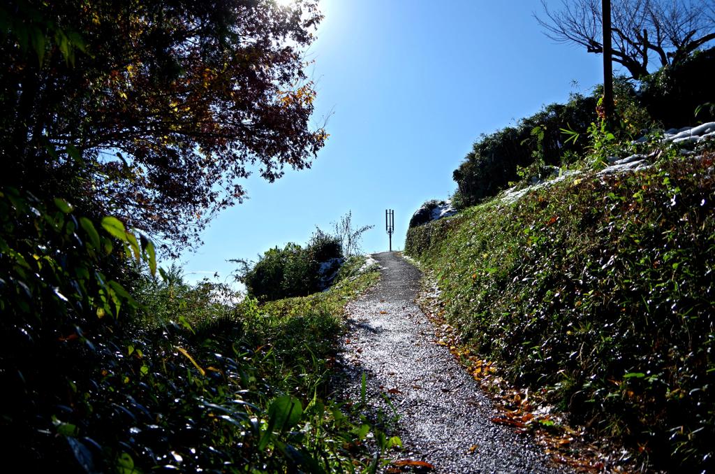 急な登りの路地