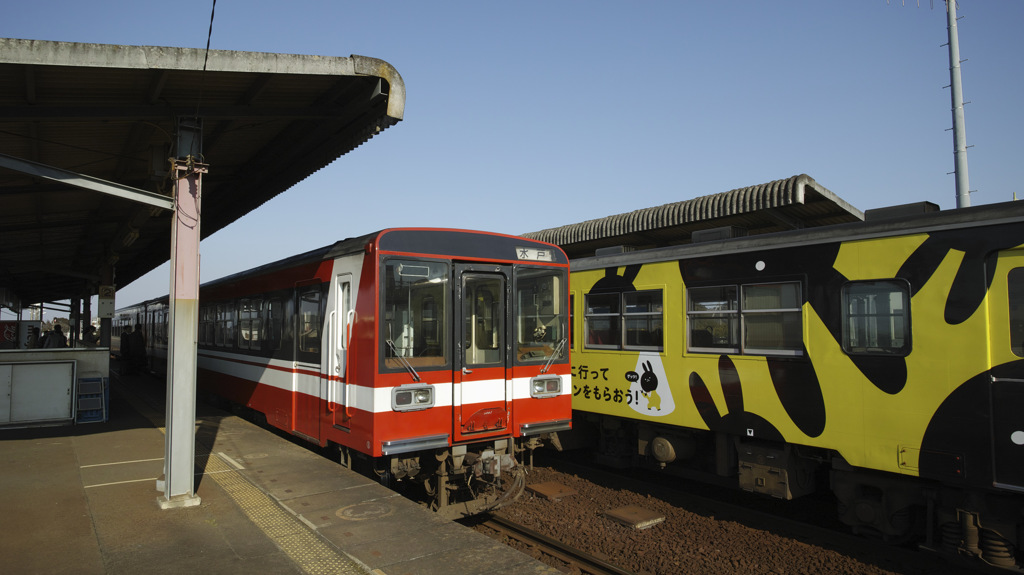 大洗駅にて