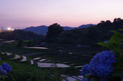 棚田夕焼け....