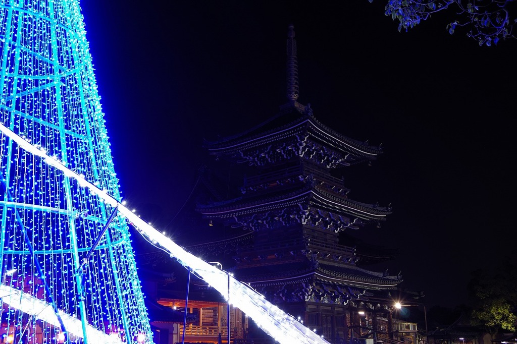 大阪貝塚水間寺イルミネーション1