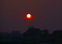 丸い夕日