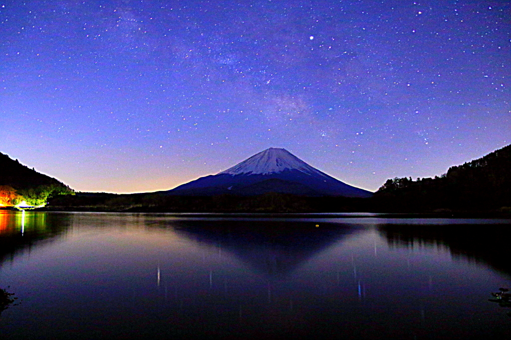 富士山と天の川