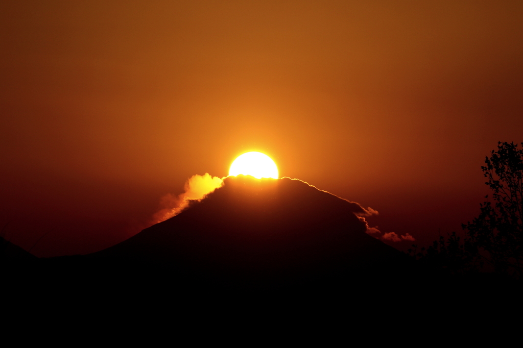 冬至前の夕日