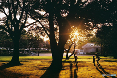 休日の夕暮れ時