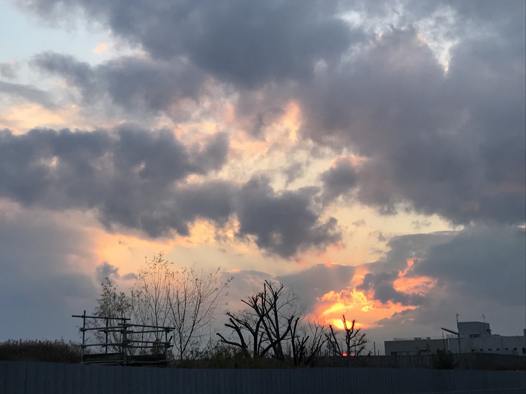 燃えるような夕焼け
