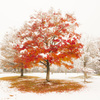 雪と紅葉