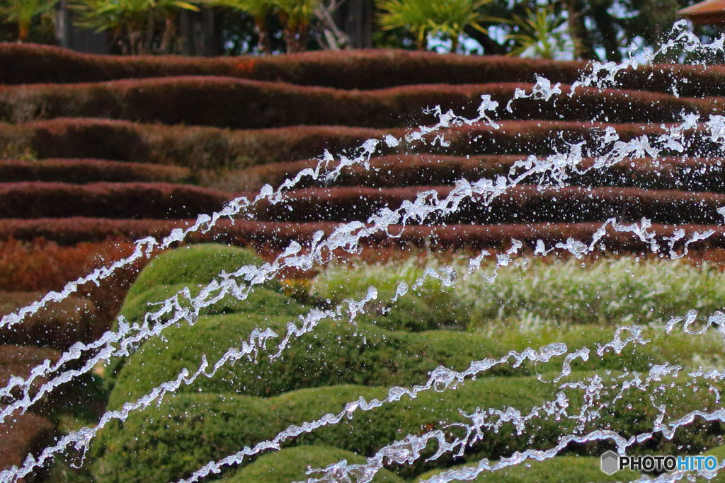 横文字のような噴水