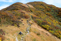 山頂付近の木道