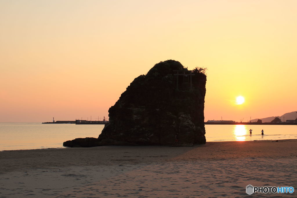 稲佐の浜　夕日01