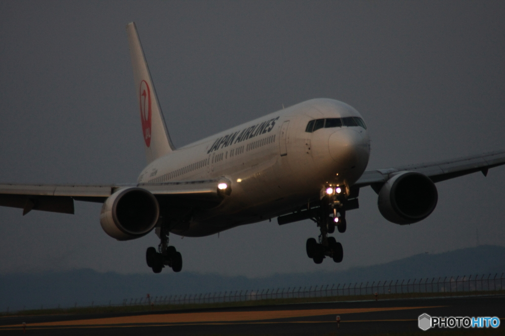 出雲空港へ着陸