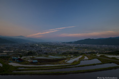 棚田の夕暮れ