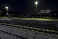 姨捨駅と夜景