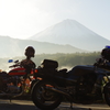 朝靄と富士山と