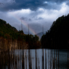 自然湖と虹