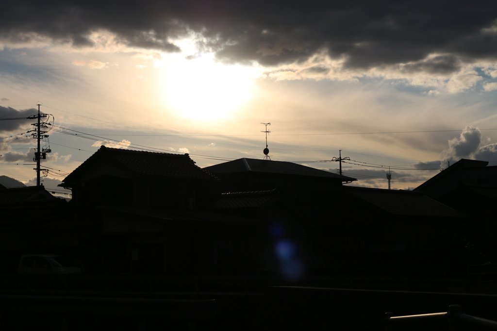 地元の夕日