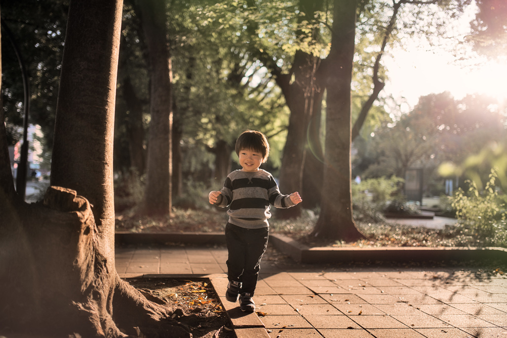 公園で