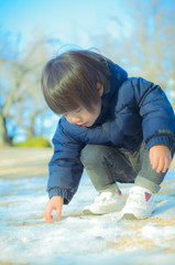 まだ雪のこってたね