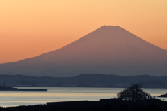 富津岬と富士山