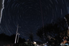 北の空 星空軌跡