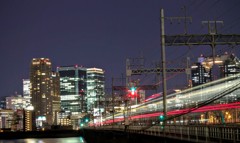 十三から梅田の夜景
