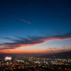 2015年「遠くの花火と富士夕景」