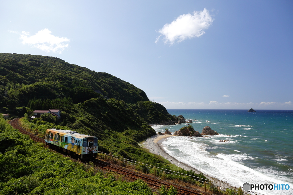 山陰本線北浦街道沿い