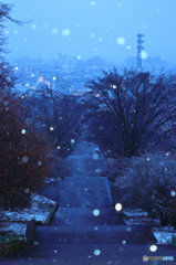 雪降る町