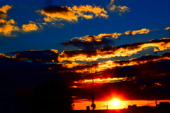 ベランダからの夕日