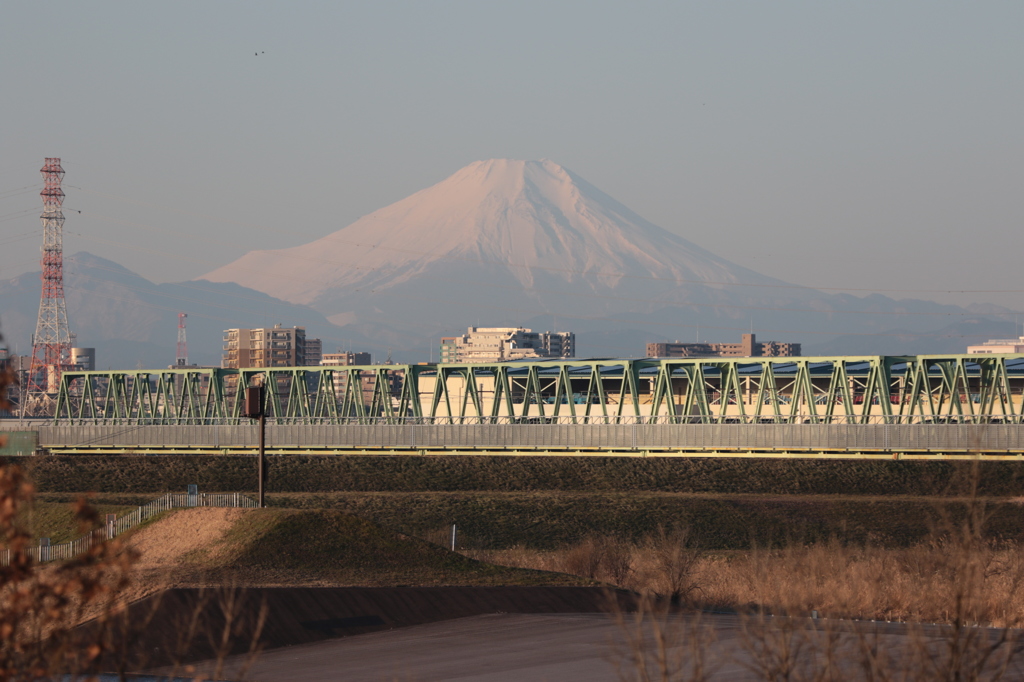 鉄橋と富士山
