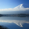河口湖より富士山を望む