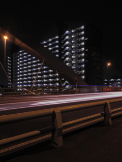 鴨池大橋（夜景練習）