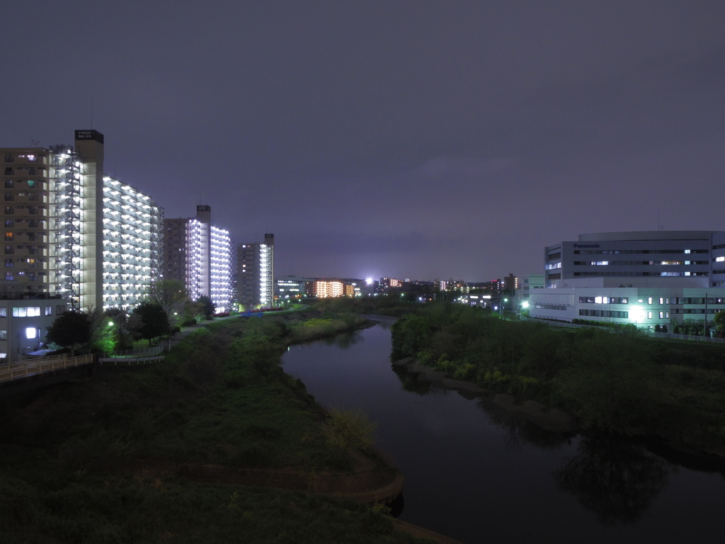 鶴見川（夜景練習）