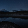 富士山と星