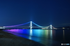 夜の砂浜から