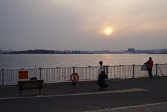 海辺の夕日