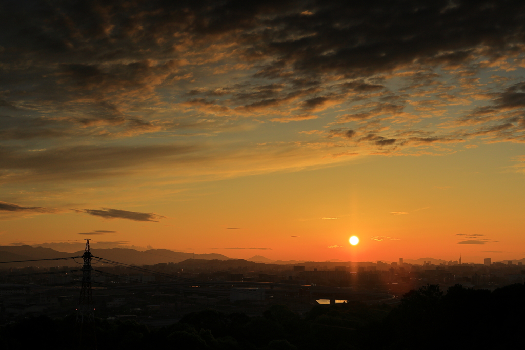 夕焼けに終