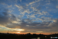 空と夕陽