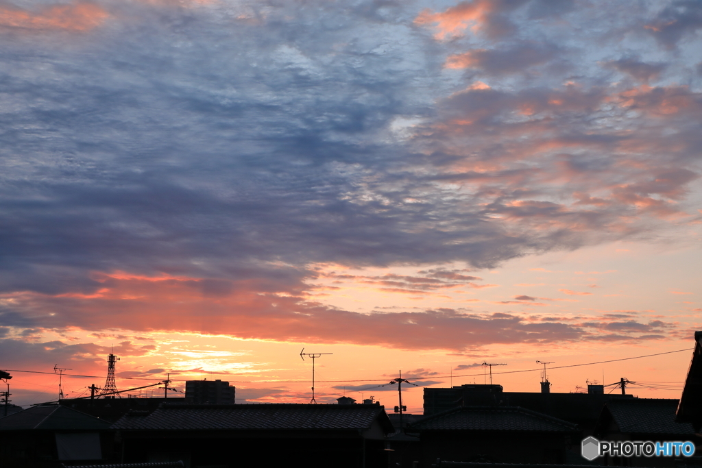 朝焼けと雲