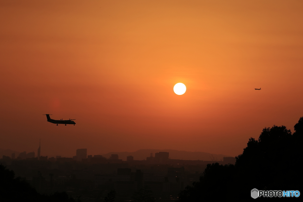 春の夕焼け