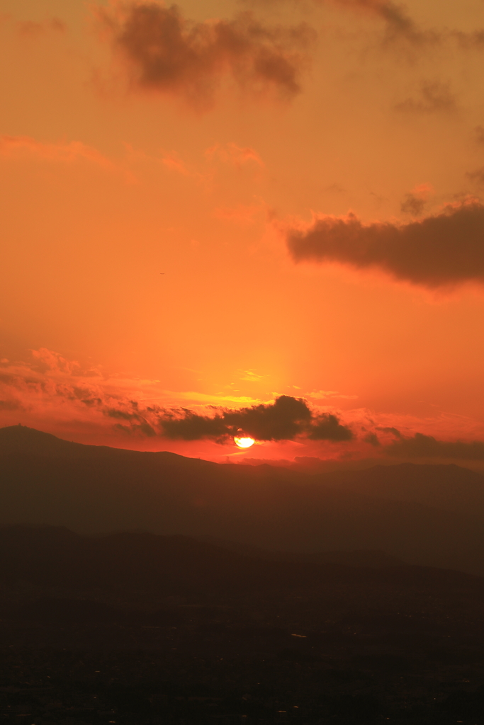 切れ間の夕焼け