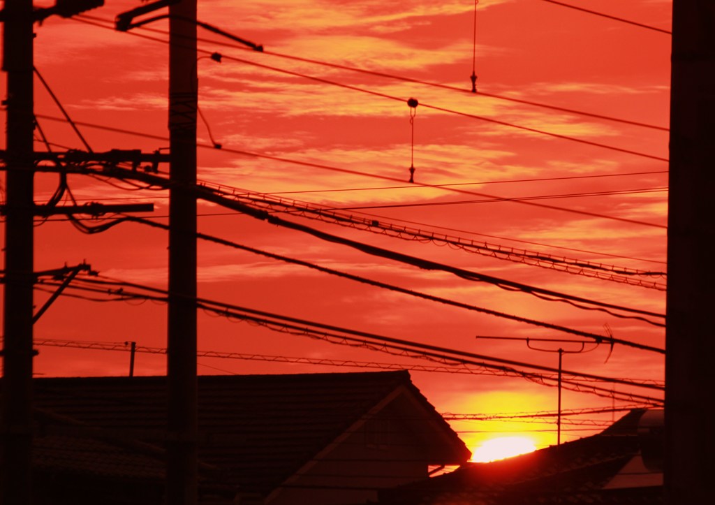 町の夕焼け