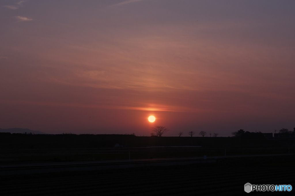 冬空の夕焼け
