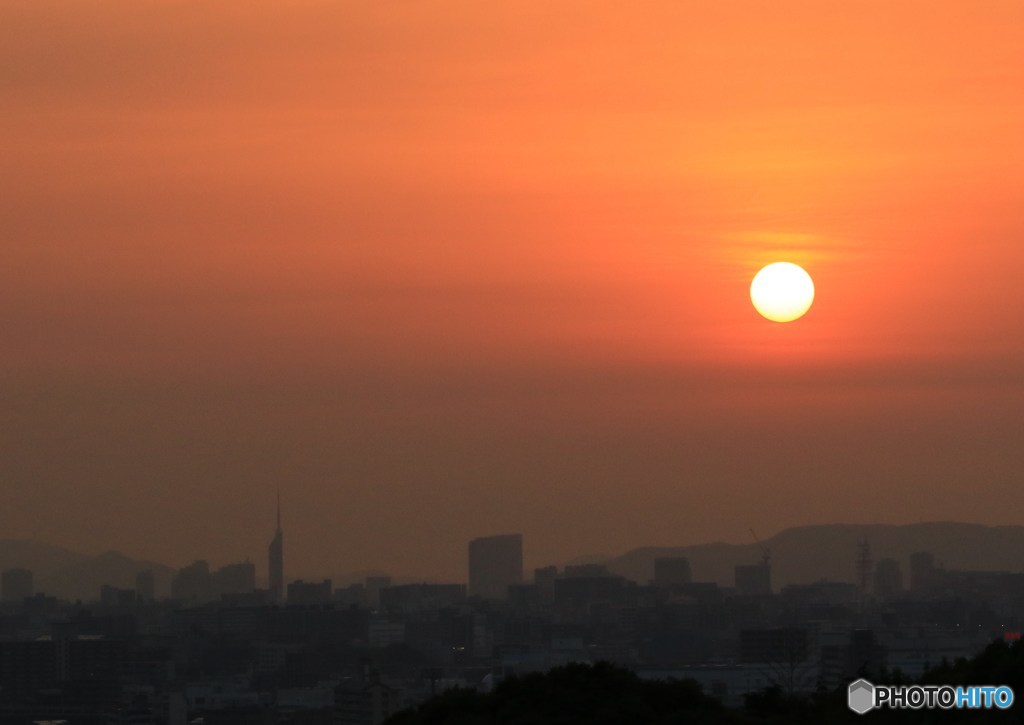 福岡の夕陽