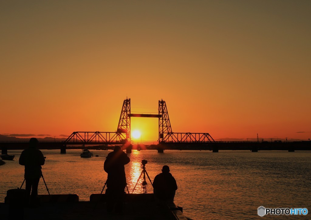 夕焼けの撮影
