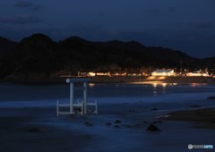 浜辺の夕景