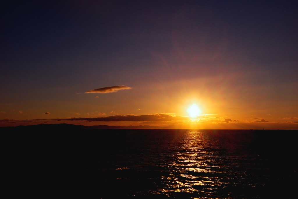 日間賀島からの夕陽