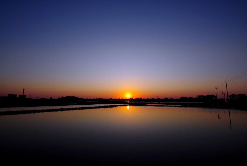 春の夕暮れ　＠三河平野