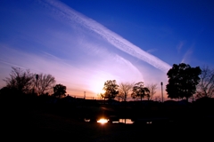 柿田公園の夕暮れ