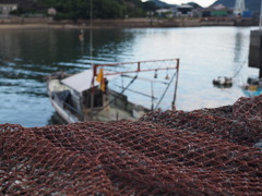 漁船を臨む