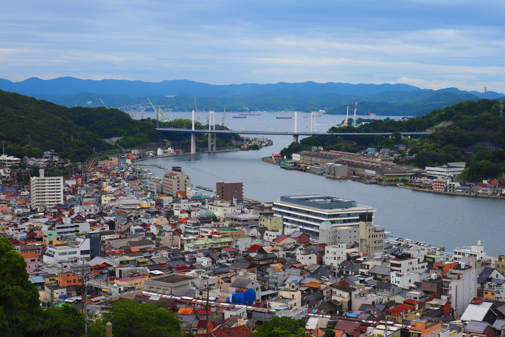 海道沿いの街